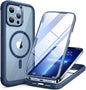 Miracase for iPhone 13 mini Case 5.4",Full-Body Protection,Clear Bumper Case with Built-in 9H Tempered Glass Screen Protector,Military-Grade Drop Protection Outdoor Phone Case for 13 mini,Dark Blue