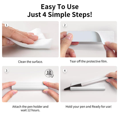 ELETIUO Pencil Holder For Most Pens,Pencils,Self-Adhesive Stick To Notebooks,Diary,Desks,Whiteboards Or Any Surface,Silicone Pen Holder For Home,Office And Desk Organization,White