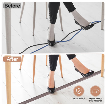 LSGCQ Floor Cord Cover Self Adhesive Cord Hider Floor Cable Management