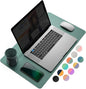 YSAGi Desk Mat, Mouse Pad,Waterproof Desk Pad,Large Mouse pad for Desk, Leather Desk Pad Large for Keyboard and Mouse,Dual-Sided Mouse Mat for Office (23.6" x 13.7", Pistachio Green + Green Blue)