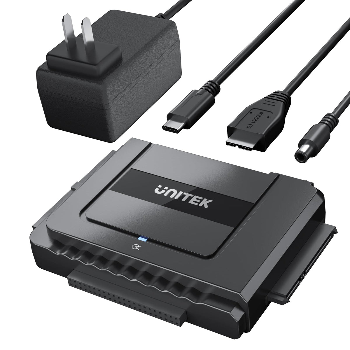 Unitek USB-C IDE/SATA Adapter, Dual-Drive for 2.5/3.5" HDD/SSD, 6Gbps