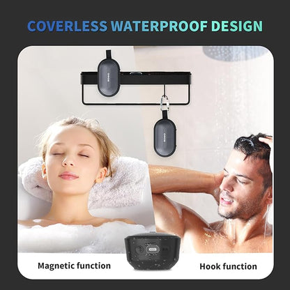 SOWO Wireless Portable Small Speaker, Ultra Magnetic Bluetooth Speaker for Golf Cart, Coverless IP67 Waterproof, 24 H Playtime, Pro Sound, Clip Hanging Design for Outdoor, Indoor - Black