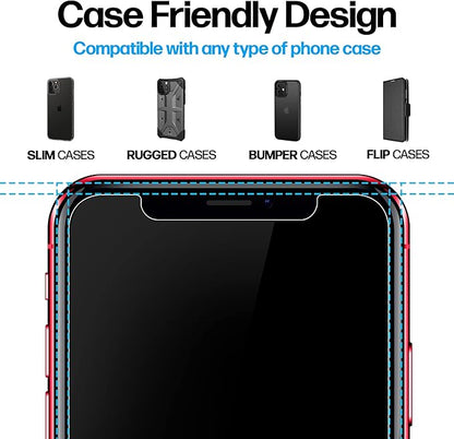 Power Theory Designed for iPhone 11, iPhone XR Screen Protector Tempered Glass [9H Hardness], Easy Install Kit, 99% HD Bubble Free Clear, Case Friendly, Anti-Scratch, 2 Pack