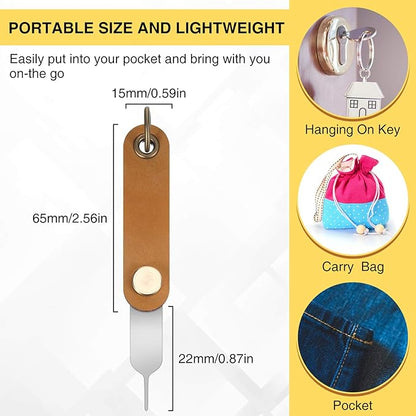 Weewooday 20 Pcs Sim Card Removal Tool Universal Sim Card Pin Card Tray Eject Pin Ejector Tool with 1 Detachable Keychain Charm for Smart Phones and Tablets