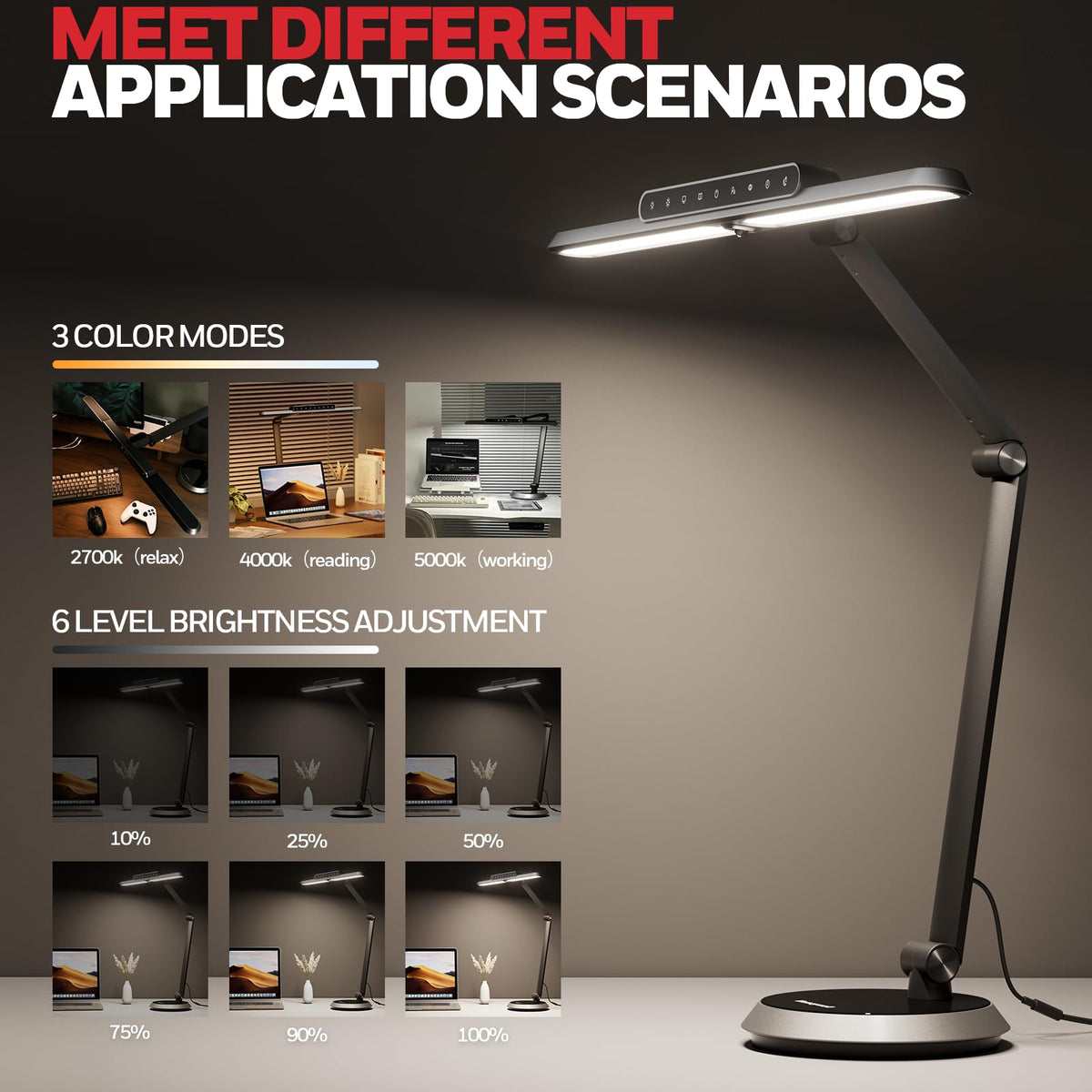 Honeywell H9 Sunturalux LED Dimmable Desk Lamp with Motion-Sensing