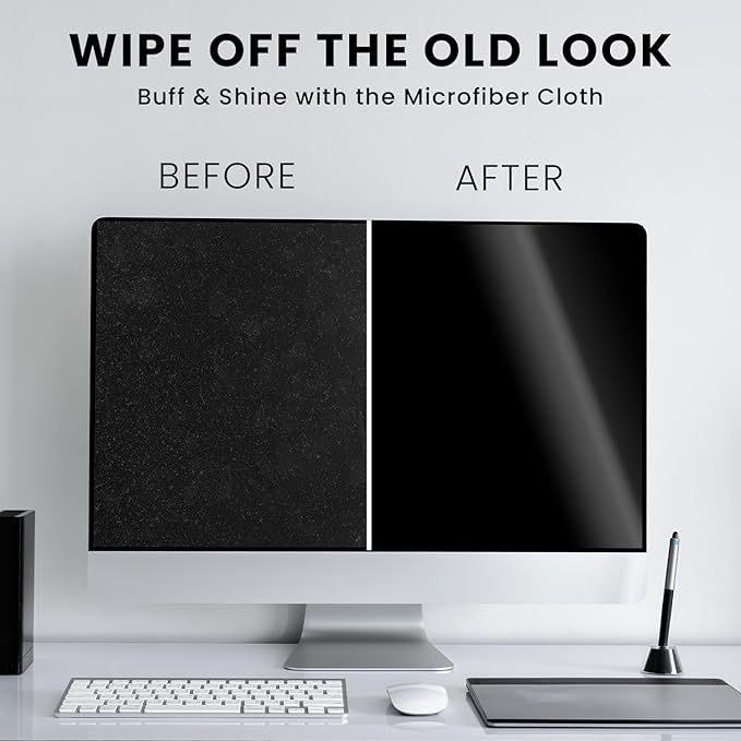 EVEO Electronic Wipes Screen Cleaner - Screen Wipes TV Screen Cleaner Wipes, Computer Screen Wipes, Laptop Screen Cleaner, ipad & Monitor Cleaner, Screen Cleaning Wipes - [90 Wipes + Microfiber Cloth]