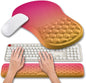 Hokafenle 2 in 1 Ergonomic Mouse Pad Wrist Support & Wrist Rest for Computer Keyboard Set, with Relieve Carpal Tunnel Pain Massage Bulge and Full Memory Gel Design (2In1 Set, Sand Color)