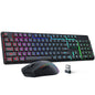 Redragon S107KS Wireless Gaming Keyboard and Mouse, RGB Backlit, 3 Mode (Wired/2.4G/BT), Up to 10,000 DPI Gaming Mouse with Software, Ultra Lightweight 65g, 25 Key Anti-Ghosting Keyboard for PC