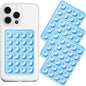 Silicone Suction Phone Case Mount 3 Pack, Silicon Adhesive Suction Cup Phone Mount, Non Slip Sticky Phone Grip for Cellphone, Strong Grip Holder for Selfies and Videos (Baby Blue)