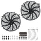 2PCS 16 Inch Universal Slim Fan Push Pull Electric Radiator Cooling 12V 120W Mount Kit Black