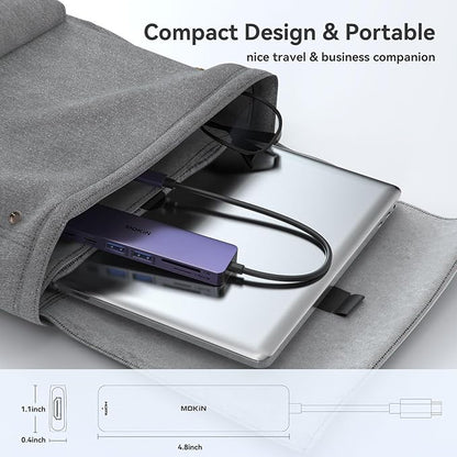 MOKiN 7 in 1 USB C Hub with HDMI, SD/TF Card Reader, USB 3.0, 100W PD Compatible for MacBook Pro/Air, Dell XPS, Lenovo Thinkpad