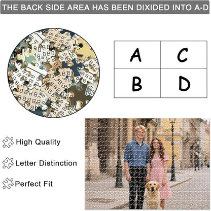 Custom Photo Puzzle – Personalized 500‑Piece Jigsaw Puzzle from Your Photos – Unique Custom Gift for Adults, Families, Weddings, Couples, Anniversaries, and Cartoons(500-horizontal)