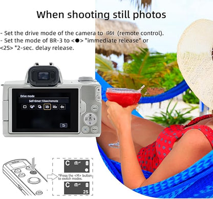 for Canon Rechargeable Wireless Shutter Release,Camera Remote Control with OLED Screen for Canon EOS RP, EOS R, R5, R6, M50, M50 II, 6D Mark II, 77D, 850D, 800D, Rebel T7i, T8i; Replaces BR-E1