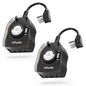 TiFFCOFiO Outdoor Timer Outlet for Lights, 24 Hour Mechanical, Outdoor Light Timer Waterproof, 2 Grounded Outlets for Home and Garden, 15A 1/2HP, Heavy Duty, CSA Listed (2 Pack)