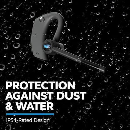 BlueParrott M300-XT SE Mono Bluetooth Wireless Headphones 80% Noise Canceling Earpiece Headset for Mobile Workers & Delivery Drivers, Compact Design with IP54-Rated Protection, 14 hrs Talk Time, Black