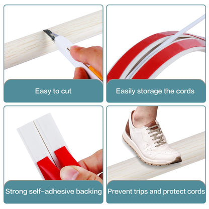 LSGCQ Floor Cord Cover Self Adhesive Cord Hider Floor Cable Management