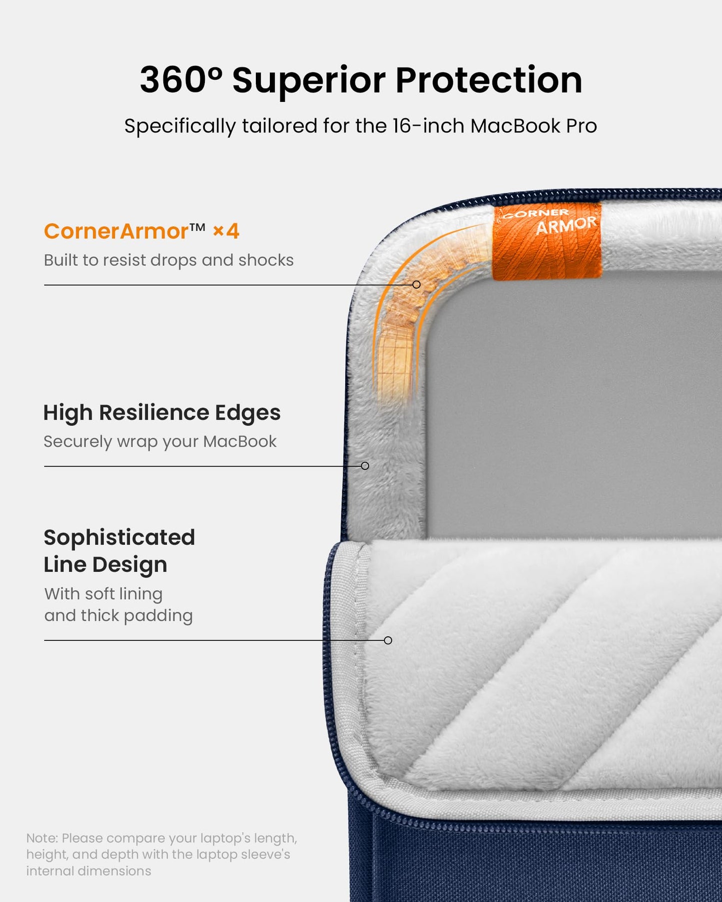 tomtoc 360 Protective Laptop Sleeve Kit for 16-inch MacBook Pro M5 Pro/Max