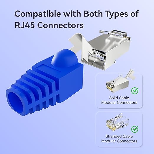 CableGeeker 100-Pack Cat6 / Cat5e RJ45 Strain Relief Boots, RJ45 Boot, Cat 6 Boot, Cat6 Ethernet Boots, Suitable for 6.5mm(0.26in) Ethernet Cables (Round-Press White)