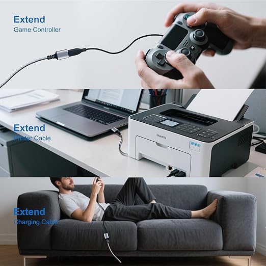 Tan QY USB 3.0 Extension Cable 4Ft, USB 3.0 High Speed Extender Cord Type A Male to A Female for PlayStation, Xbox, USB Flash Drive, Hard Drive, Card Reader,Scanner,Printer,Keyboard (Silver, 4Ft)