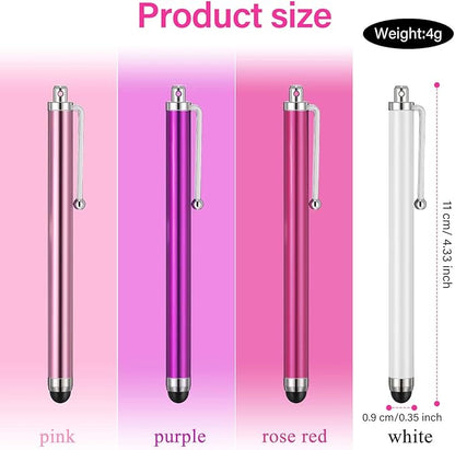 Outus 36 Pcs Stylus Pen for Universal Capacitive Touch Screens Devices, Stylus Pen Compatible with Tablet for Classroom Travel Olders Friendly(Pink, Purple, Rose Red, White)