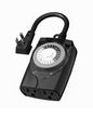 HBN Outdoor Timer Outlet Waterproof, 24 Hour Mechanical Light Timers for Electrical Outlets Outdoor Weatherproof, 2 Grounded Outlets for Christmas Lights, Holiday Decorations, 15A 1/2HP