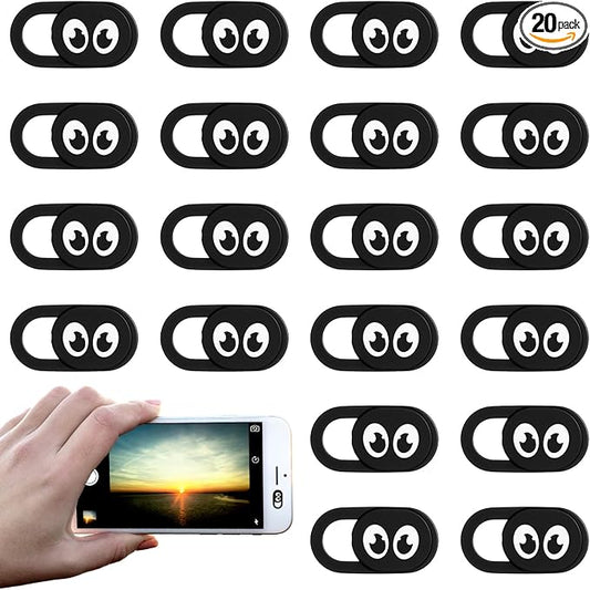20 Pcs Webcam Cover Slide, 0.023 Inch Ultra Thin Universal Laptop Camera Cover Slide Webcam Covers Cameras Blocker Slider Camera Cap for Laptop, Computer, Great for Privacy