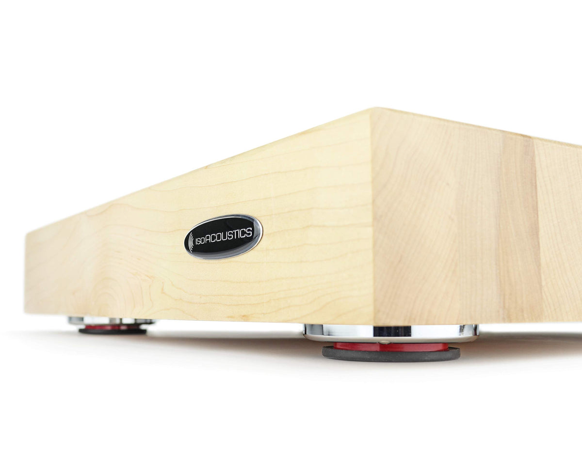 IsoAcoustics Delos Turntable Isolation Butcher Block Series: 1815W2 (18" W x 15" D x 3" H) Walnut