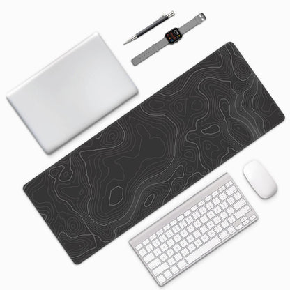 Topographic Contour Extended Big Mouse Pad Large,Gaming Mouse Pad Desk Pad,31.5×11.8 Inch Long Computer Keyboard Mouse Mat Mousepad with 3mm Non-Slip Base and Stitched Edge for Gaming and Office