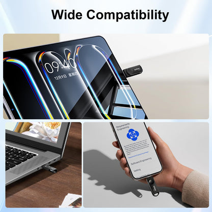 Orlian 256GB USB C Flash Drive for Phone, up to 110MB/s Dual USB 3.0 Phone Thumb Drive Type-C & USB-A, Metal Waterproof Swivel Memory Stick for iPhone 15/16/17, Android, Tablet, Computer PC