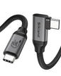 Silkland USB C Monitor Display Cable Right Angle 4FT [5K/4K@60Hz 8K@30Hz], 90 Degree USB C 3.2 Gen 2x2 Video Cable, 20Gbps Data Transfer, 240W Fast PD Compatible for MacBook Pro, iPad, iPhone 16