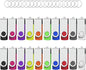 Flash Drives 16GB 20 Pack with Keychains, Swivel USB 2.0 Thumb Drives Bulk USB Drive Memory Stick Date Storage Pack (Mixcolors)