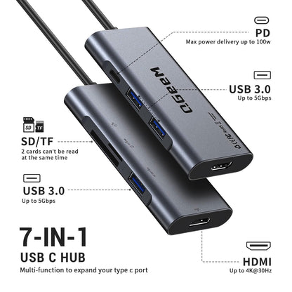 USB Docking Station,QGeeM Triple Monitor DisplayLink Docking Station for Laptop with HDMI,VGA,100W PD Charging,Gigabit Ethernet,SD/TF Reader,5 USB Ports,Compatible with MacBook,Dell,HP,Lenovo