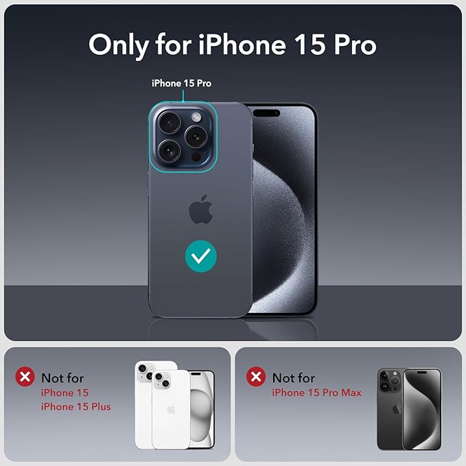 ESR 3+1 Pack for iPhone 15 Pro Privacy Screen Protector Set, Anti-spy Tempered-Glass Privacy Screen Protector, Micro-curved Edges, Case Friendly, 3-Pack with 1 Set of Individual Camera Lens Protector