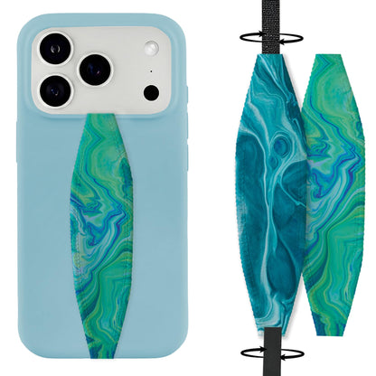 Switchbands Aesthetic Color Phone Grip Strap – Reversible Elastic Strap, Adhesive-Free Security, Ergonomic Hand Support, Anti-Theft Strap, Wireless Charging Compatible, Universal Fit – Ripple Opal