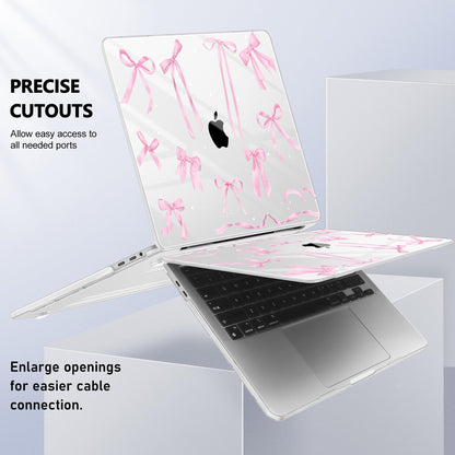 Lepeoac for MacBook Pro 16 inch Case 2019 2020 Release Model A2141, Plastic Hard Shell Cover with Keyboard Cover & Screen Protector for MacBook Pro 16 inch with Touch Bar & Touch ID, Bowknot