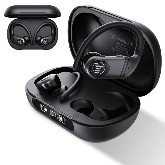TREBLAB X4 Over the Ear Earbuds Wireless Bluetooth, 11H, IPX5