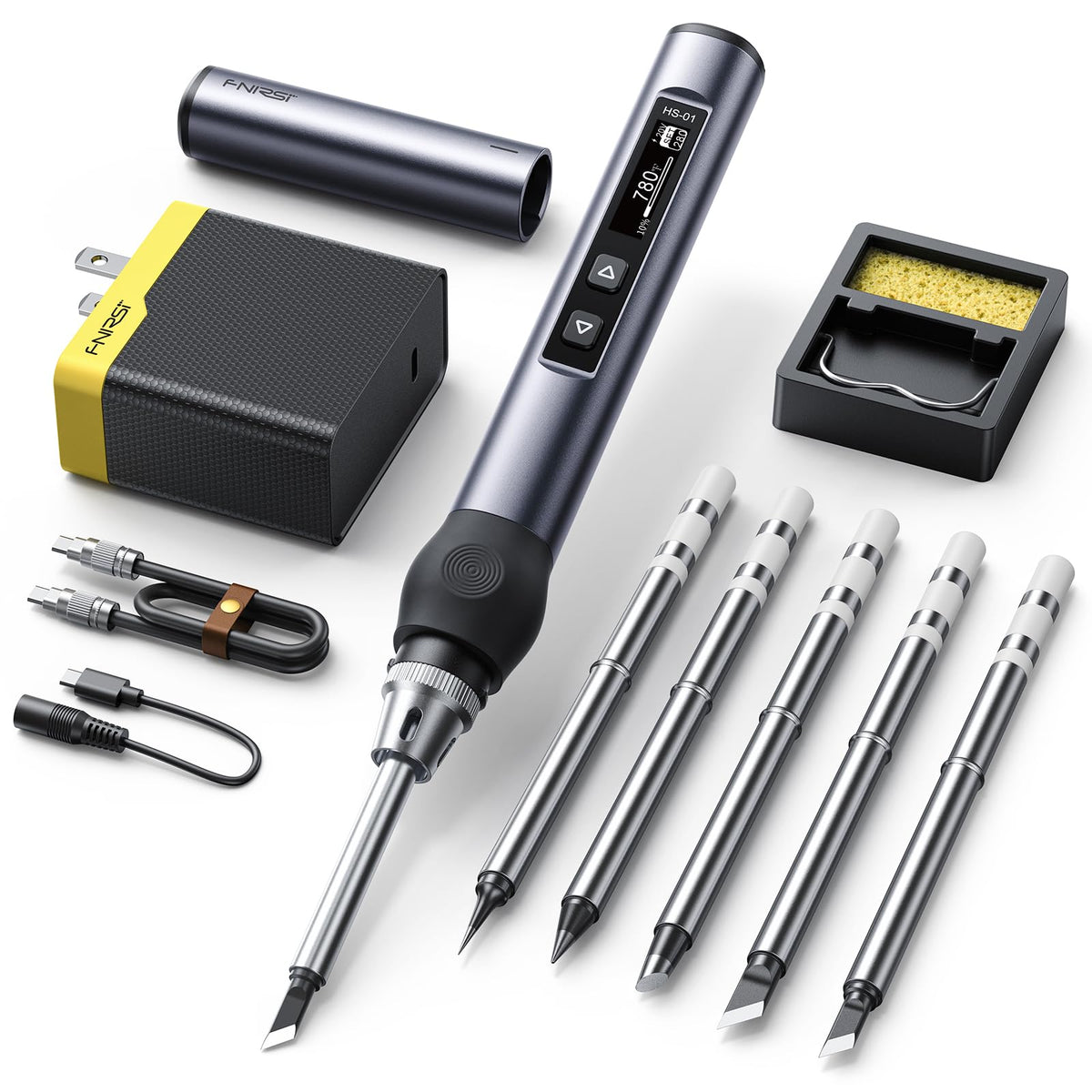 FNIRSI HS01 Soldering Iron Kit DC/PD(96W/65W) 6S Fast Heating