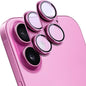 2 Pack Camera Lens Protector for iPhone 16 / iPhone 16 Plus,[Not Easy to Breakn ] AR Tempered Glass Strong Adsorption Metal Camera Cover Screen-Rose red