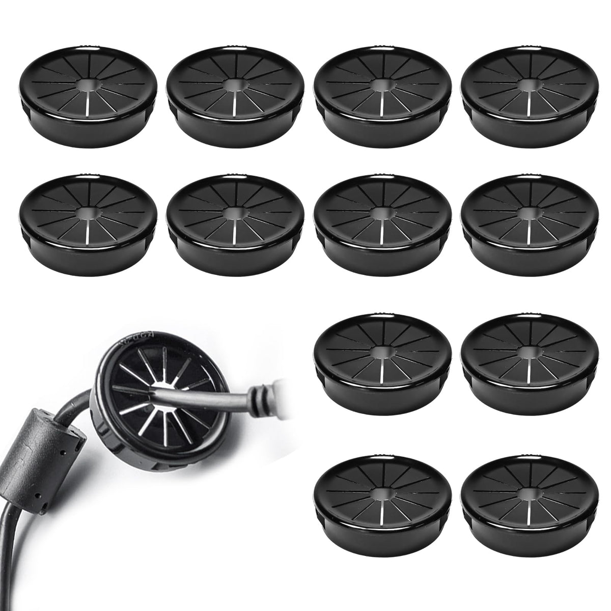 BOPOREAE Cable Grommet, Snap Bushing 1/2" (13 mm) Mounting Diameter