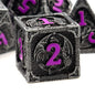Haxtec Metal DND Dice Set, 7 Pcs Dragon Pattern Polyhedral Dice for RPG