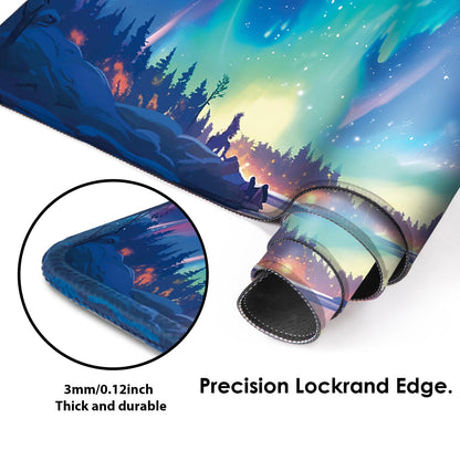 Galdas Mouse Pad for Gaming,Aurora Background Pattern XXL XL Large Mouse Mat Long Extended Mousepad Desk Mat Non-Slip Rubber Mice Pads Stitched Edges Thin (31.5 x 11.8 x 0.12 Inches)