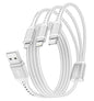 Multi Charging Cable 2Pack 4FT, 3 in 1 Charger Cable Braided Universal Phone Charging Cord with Lightning/Type C/Micro USB Ends, Multiple USB Cable for iPhone 16 15/Samsung/Google Cell Phones and More