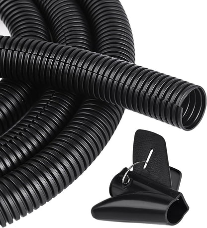 CrocSee 10FT - 1 Inch Split Wire Loom with Installation Tool - Black