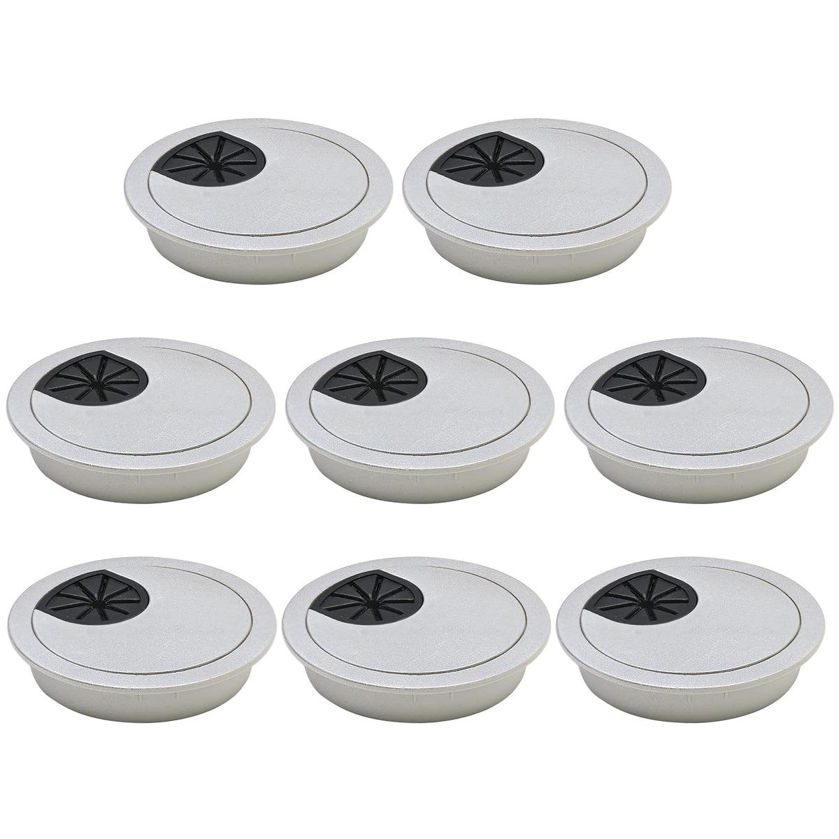 BOPOREAE Desk Grommet 1-3/8" (35 mm), Desk Cord Hole Cover, Cable Grommet ABS Plastic, Desk Hole Grommet for Office and Home Table Cable, Detachable Cable Cord Organizer (Light Grey 8 Pcs)