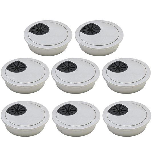 BOPOREAE Desk Grommet 2" (50 mm), Desk Cord Hole Cover, Cable Grommet ABS Plastic, Desk Hole Grommet for Office and Home Table Cable, Detachable Cable Cord Organizer (Silver Sand 8 Pcs)