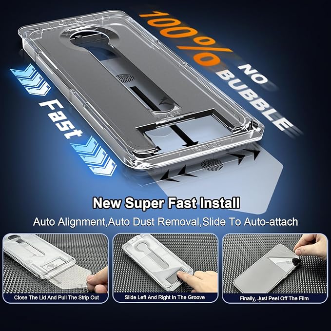 OneFish Screen Protector Privacy for iphone 16, Airbag Edge Protection, Anti Spy Private Tempered Glass Film with Installation Frame, 9H Scratch Resistant, Easy Installation, 2Pack.
