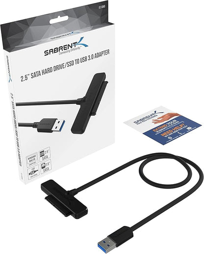 SABRENT SATA to USB Cable - USB 3.0 to 2.5” SATA I/II/III Hard Drive Adapter - External Converter for SSD/HDD Data Transfer (EC-SSHD)