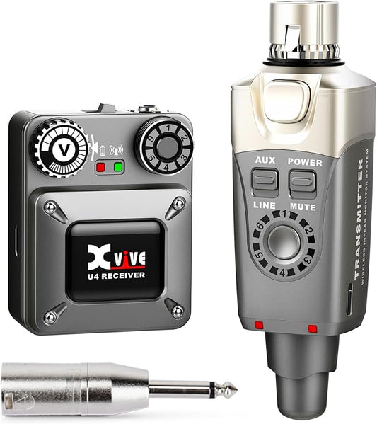 Xvive U4 Wireless in-Ear Monitor System Transmitter and Beltpack Receiver Personal IEM for Studio, Band Rehearsal,Live Performance