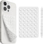 SUCKY Silicone Suction Phone Case Adhesive Mount - Anti-Slip Holder, Hands-Free Fidget Toy, Phone Accessory for iPhone and Android (Crystal White, Double V2)