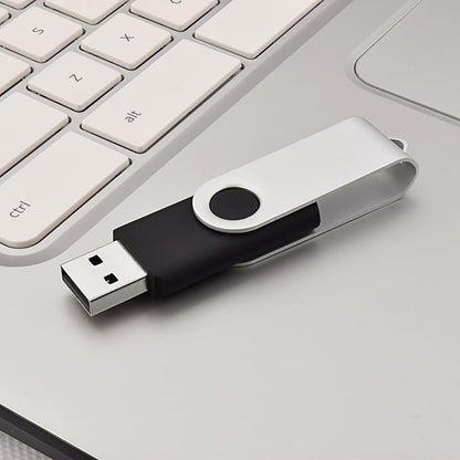 JUANWE 4GB USB Flash Drive 100 Packs, 2.0 Bulk Thumb Drives USB Stick with 360° Swivel Shell, Mutipack Jump Drives Memoria USB for Data Storage/Files Backup/Data Transfer on PC/Tablet/Mac - Black